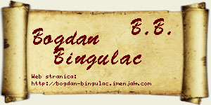 Bogdan Bingulac vizit kartica